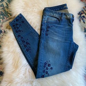 Michael Kors Embroidered Skinny Jeans